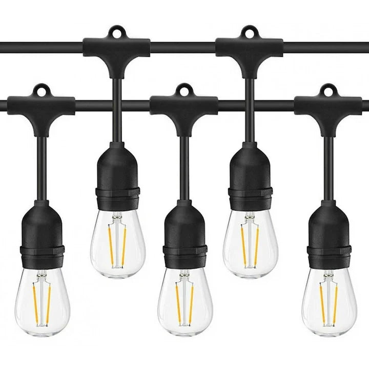 Ghirlanda luminoasa, interconectabila, fasung E27, IP65, 5m cu 10 becuri 220w