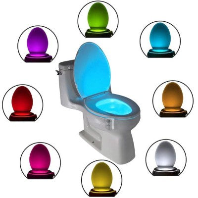Lampa de veghe cu LED pentru toaleta, senzor de miscare si lumina, 8 culori diferite