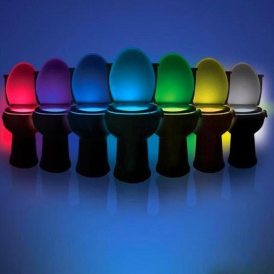 Lampa de veghe cu LED pentru toaleta, senzor de miscare si lumina, 8 culori diferite