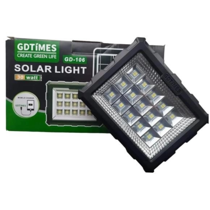 Sistem de iluminat GD-106 multifunctional cu panou solar, un felinar,3 becuri USB, cu baterie