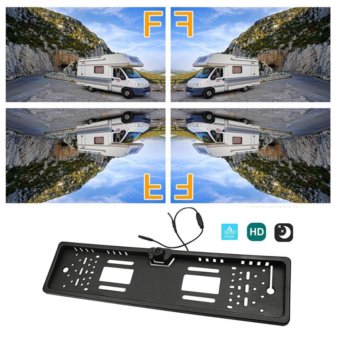 Suport pentru numar auto cu camera video marsarier incorporata