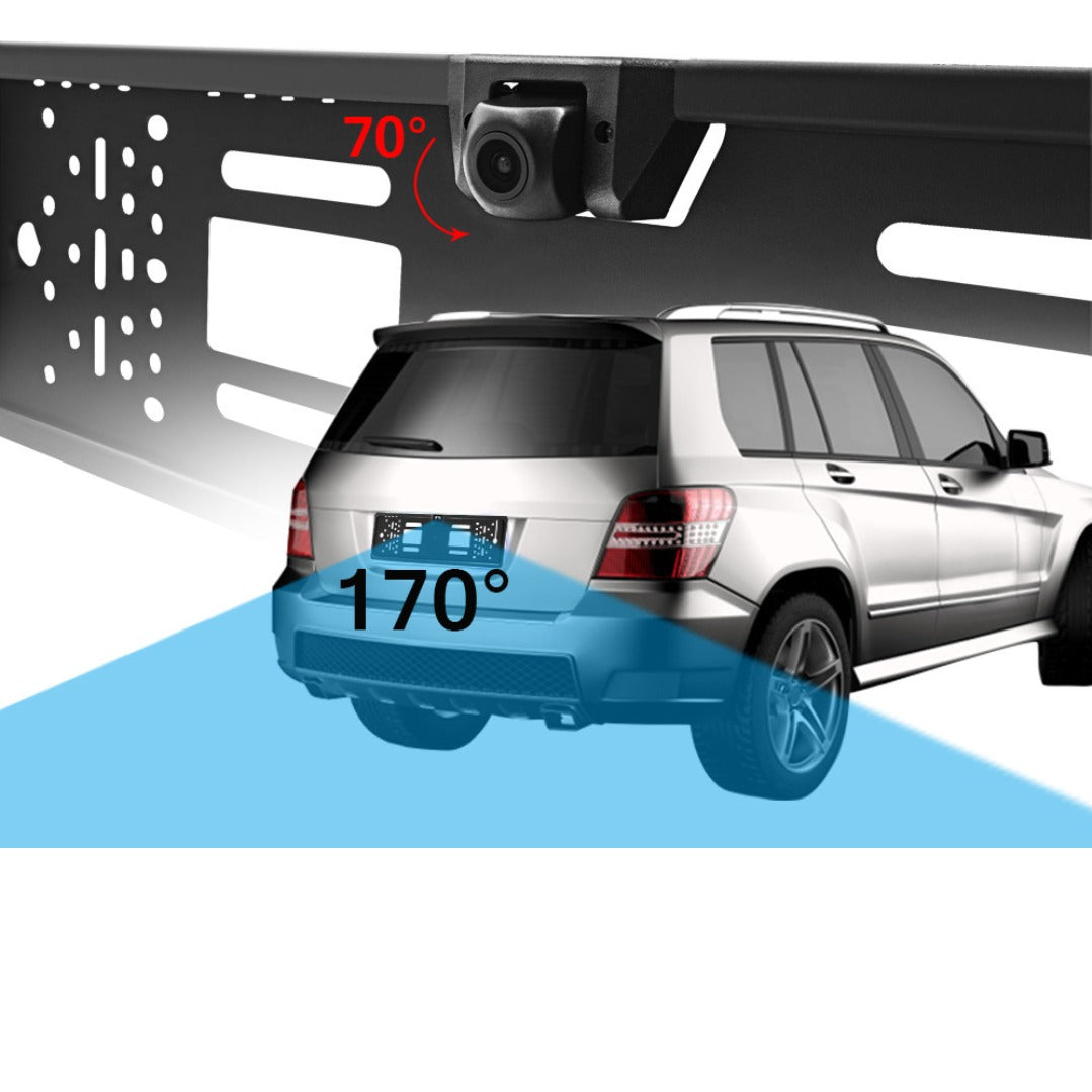 Suport pentru numar auto cu camera video marsarier incorporata