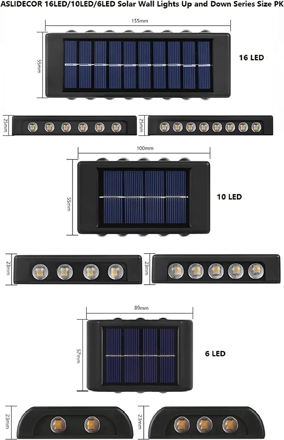 Set 2 lampi solare de perete cu iluminare sus si jos 12 leduri (Copy)