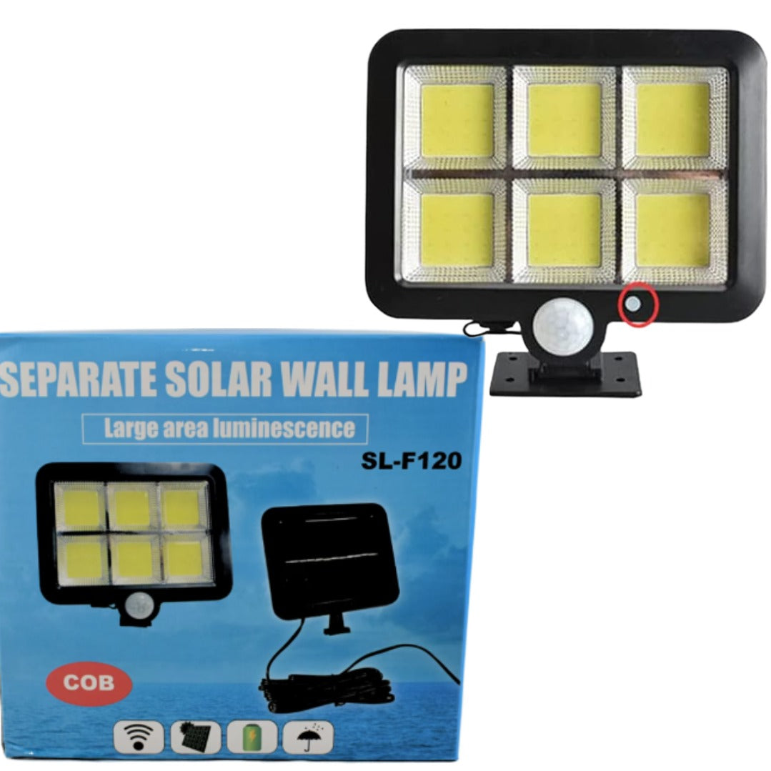 SET 2 x Lampa solara de perete F120 cu panou solar si senzor miscare