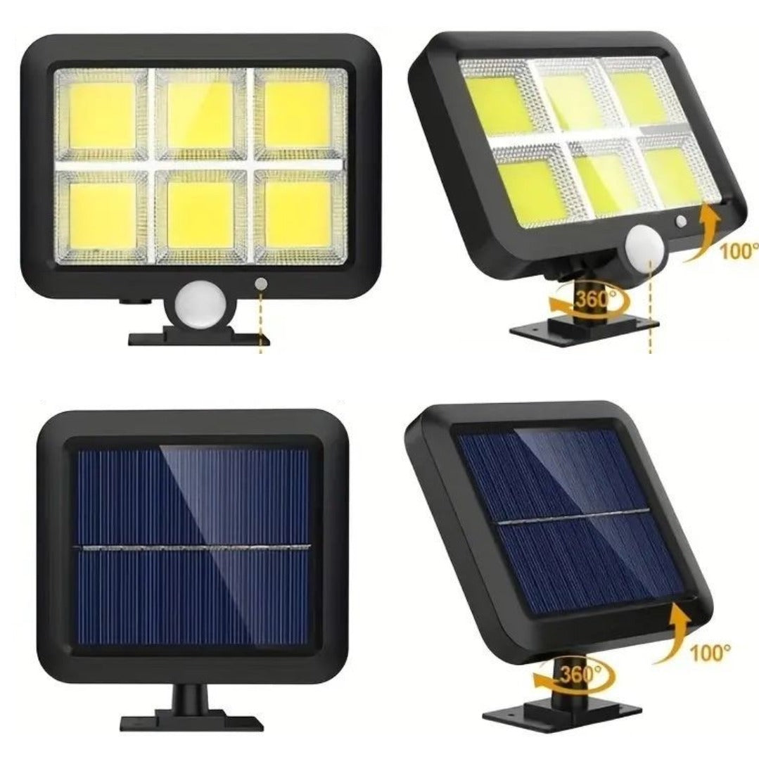 SET 2 x Lampa solara de perete F120 cu panou solar si senzor miscare