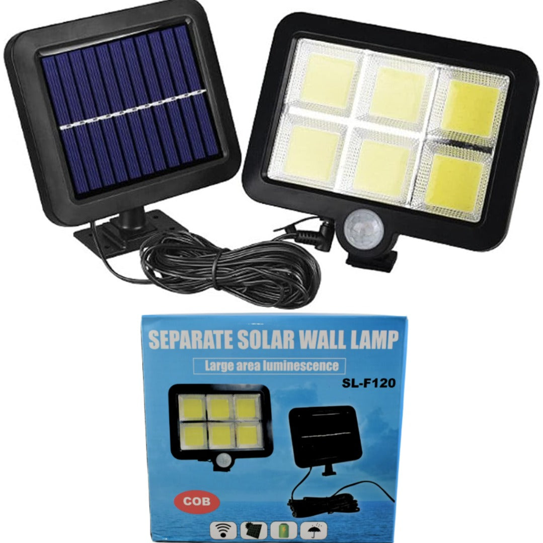 SET 2 x Lampa solara de perete F120 cu panou solar si senzor miscare