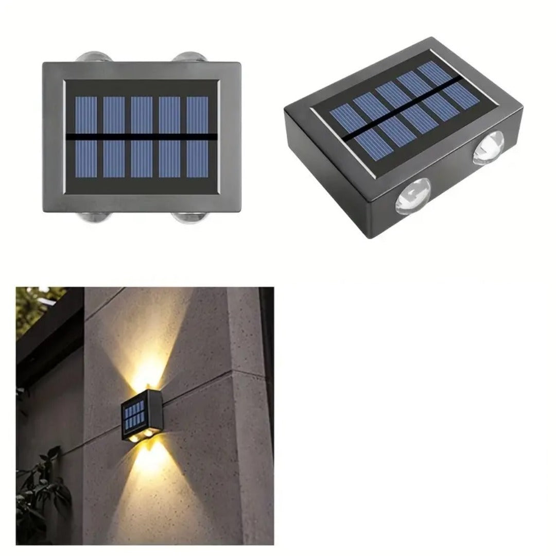 SET 4 x Lampa solara pentru exterior cu iluminare sus si jos 4 LED-uri