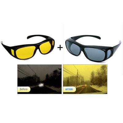 Ochelari pentru condus noaptea si in ceata + ochelari de zi