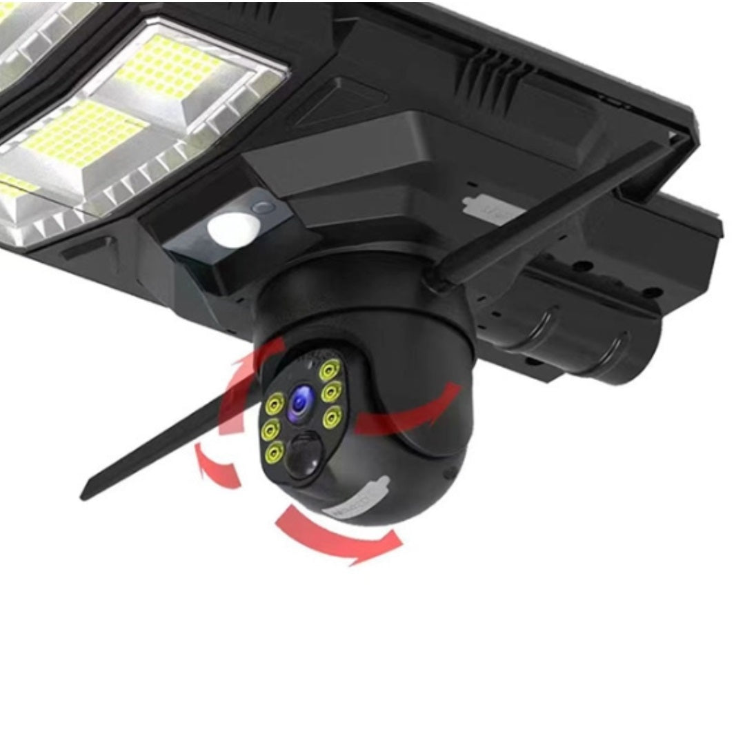 Lampa solara cu LED-uri si camera de supraveghere