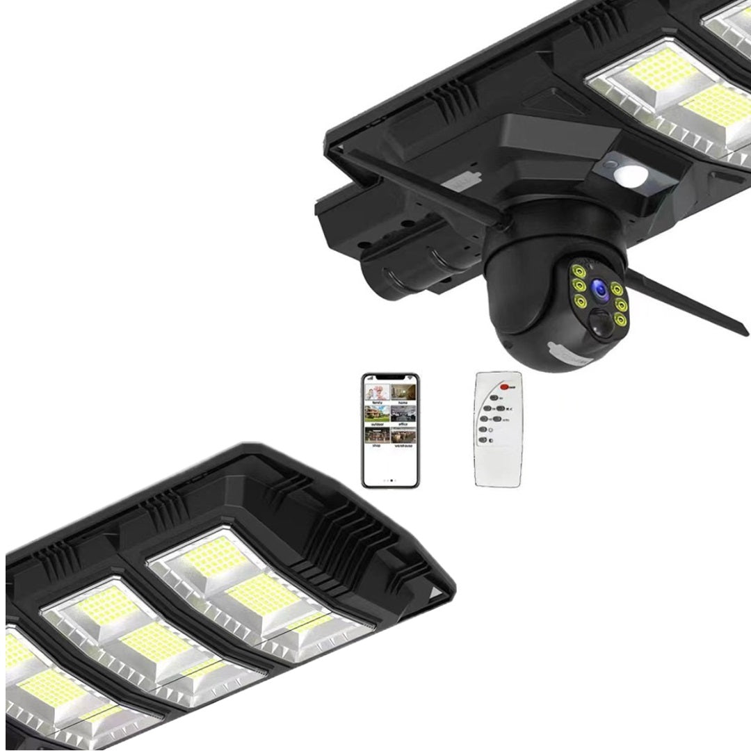 Lampa solara cu LED-uri si camera de supraveghere