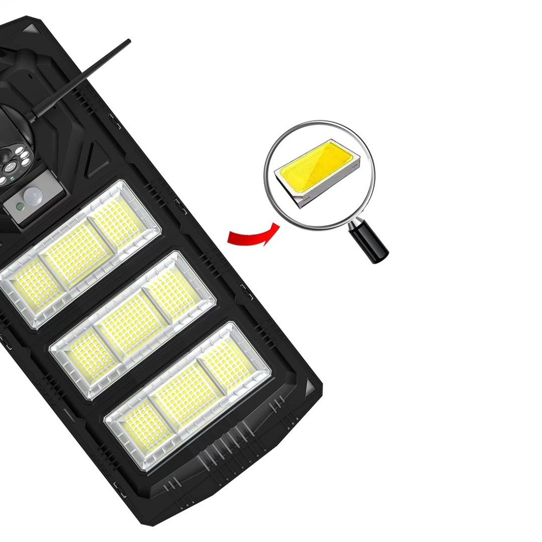 Lampa solara cu LED-uri si camera de supraveghere