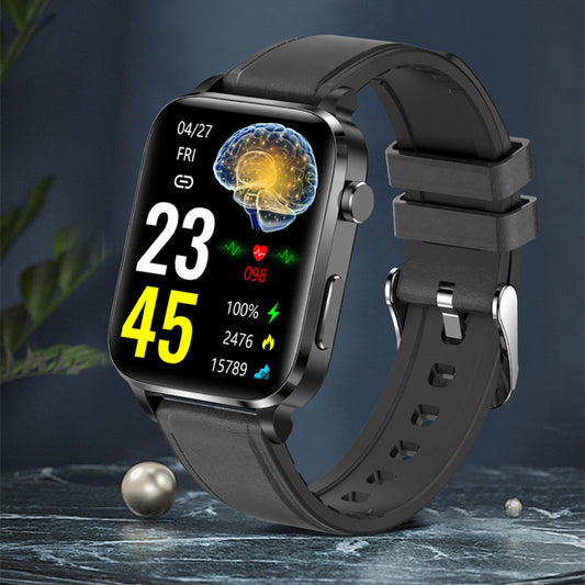 Smartwatch 1.7 inch HD, Monitorizare  Ritm cardiac, Temperatura corporala, Notificari , Multiple Moduri Sportive, Negru