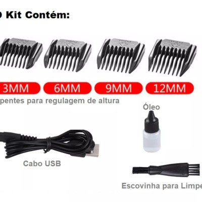 SET Aparat profesional pentru tuns caini + Perie cu autocuratare blana de animale, cu buton