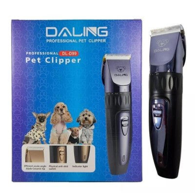 SET Aparat profesional pentru tuns caini + Perie cu autocuratare blana de animale, cu buton