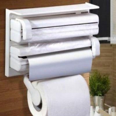 Triplu Dispenser  (rola hartie prosop, folie aluminiu si stretch)